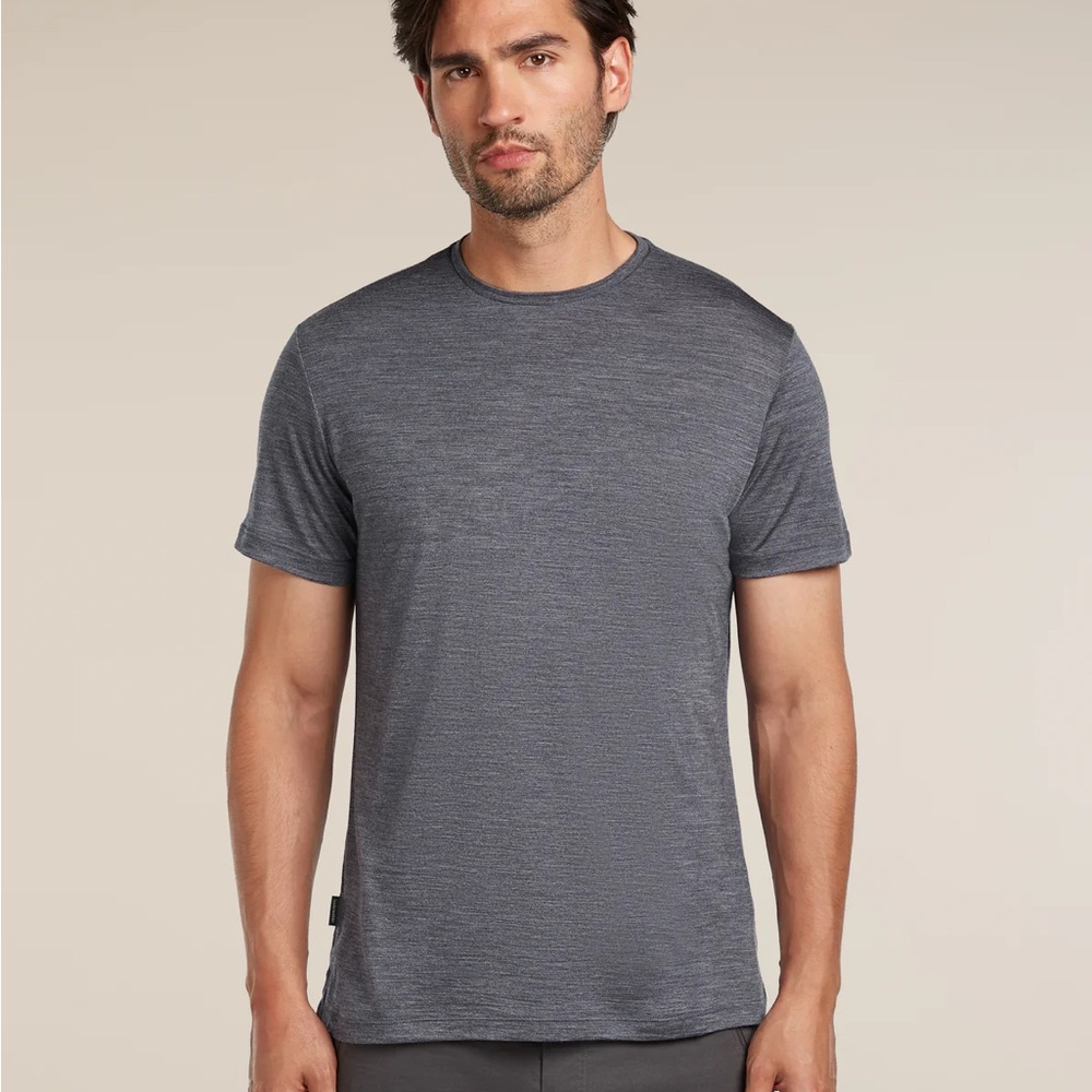 Icebreaker Classic Crew Neck Men's T‑Shirt in Heather Gray - Picture 3 of 9